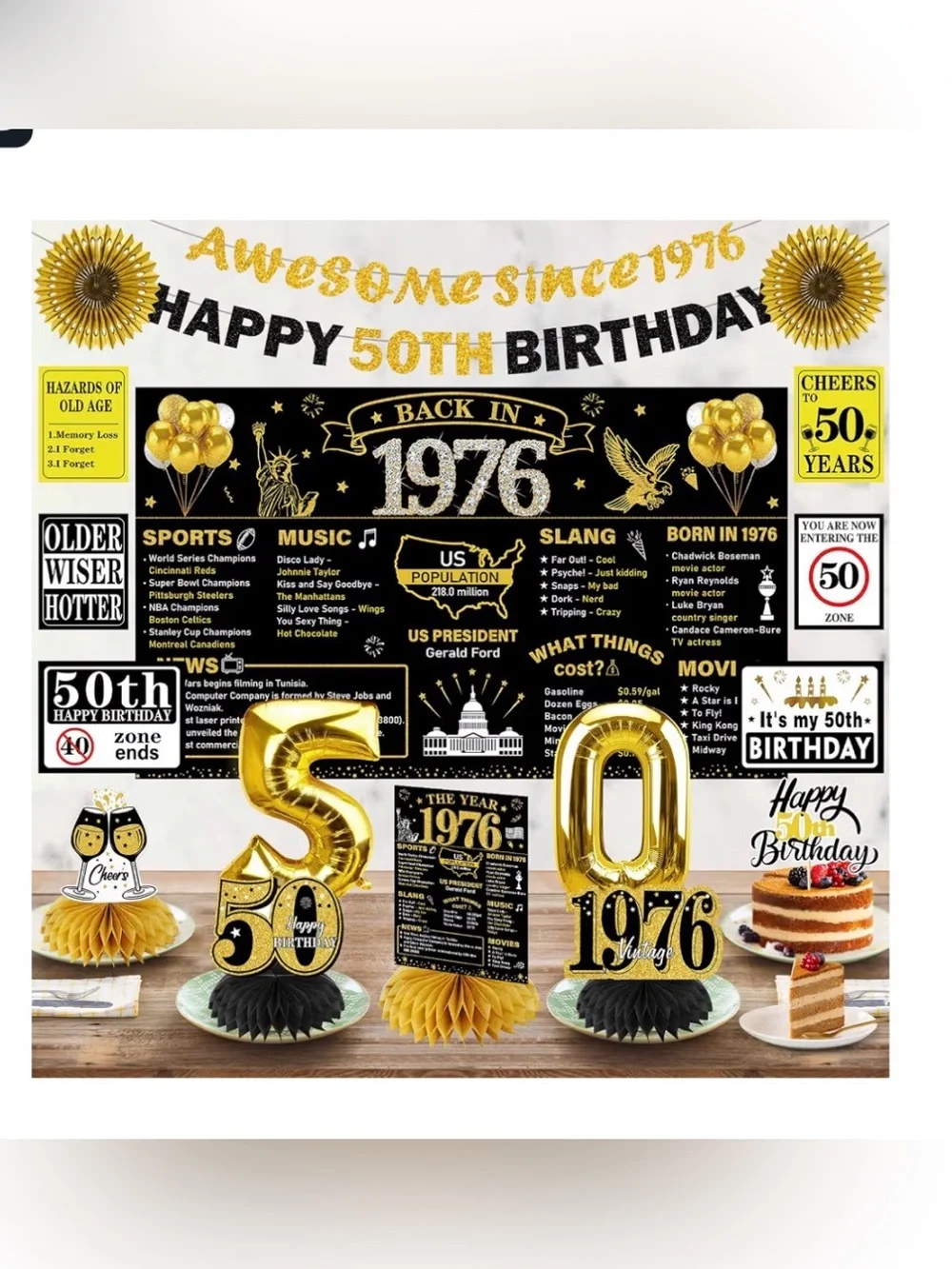 New 50th Birthday Party Decoration Kit